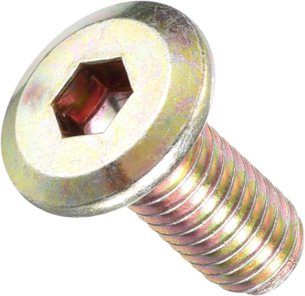 Tornillos M6-1x16 acero para muebles 10 pzas amarillo