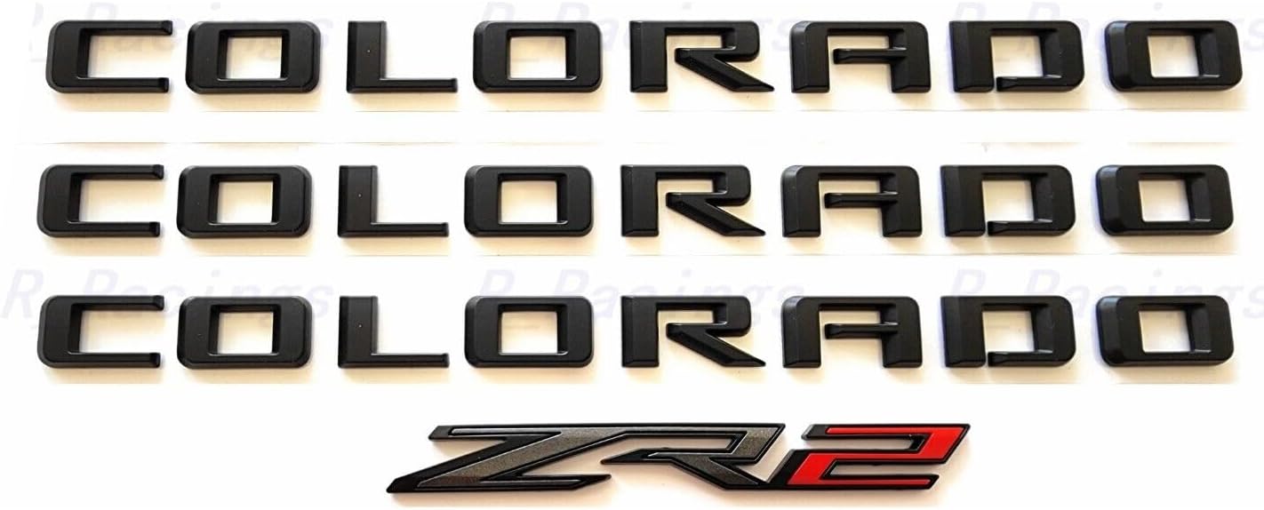 4 Emblemas 3D Colorado ZR2 para puerta trasera negro