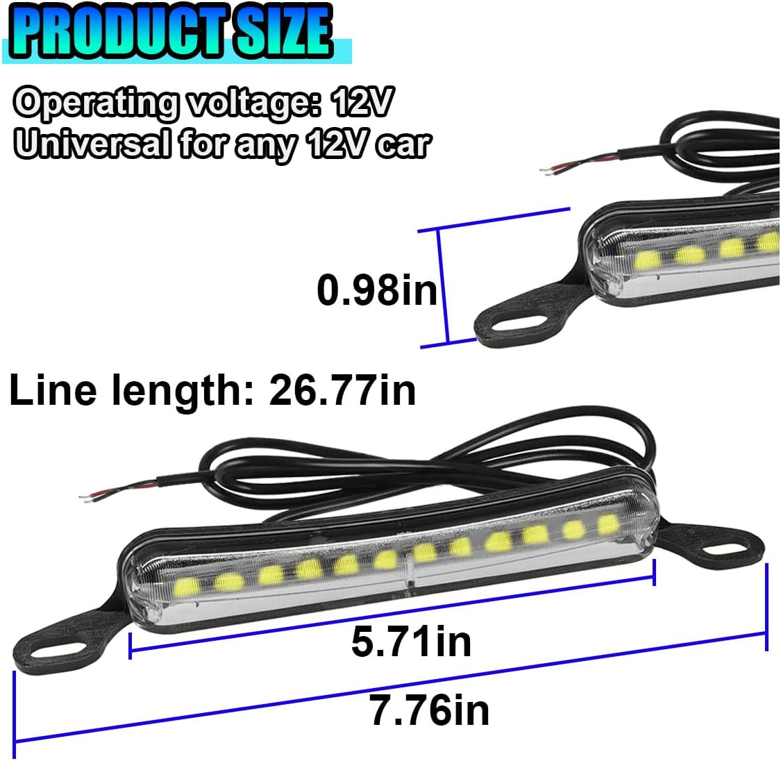 Luz LED impermeable para matrícula 12V ATV remolque camión