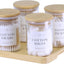 Soporte Qtip con bandeja 4 frascos vidrio tapas
