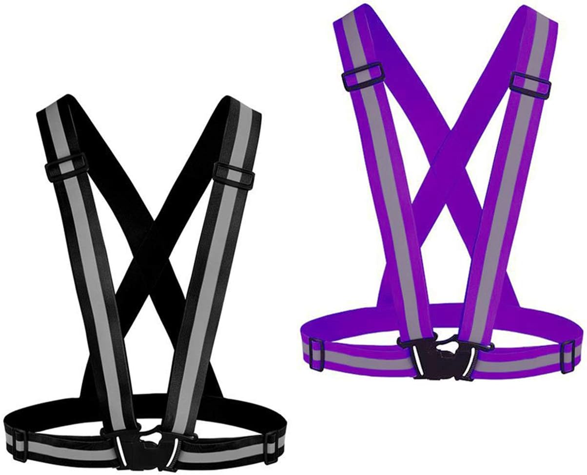 Chaleco reflectante ajustable para ciclismo y correr 2uds