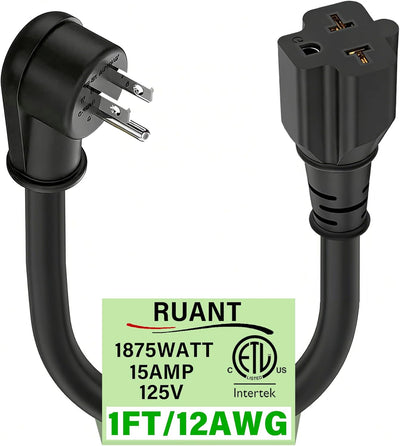 Adaptador enchufe NEMA 5-15P a 5-20R UL