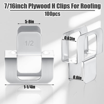 100 Clips Madera Contrachapada H 1/2pulg Instalación Rápida
