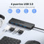 Hub USB 3.0 4 puertos con USB C para portátil Windows Linux