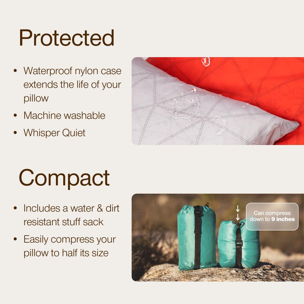 Almohada viaje espuma viscoelástica funda impermeable gris