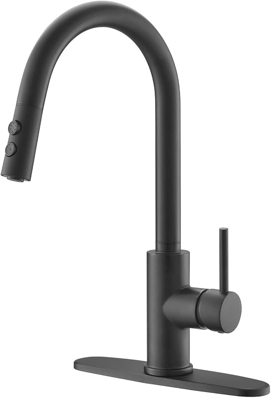 Grifo cocina abatible negro mate cabezal metal RB1031