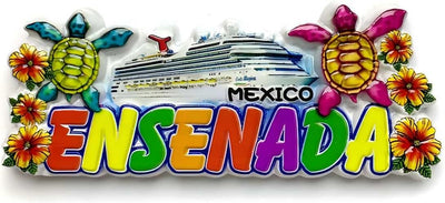 Imán nevera relieve 3D con crucero tortugas 4.25pulg