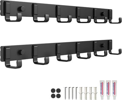 Perchero pared 6 ganchos colgantes pack 2 sin taladrar