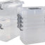 6 Pzas Contenedores Plástico 5qt con Tapa Caja Hogar