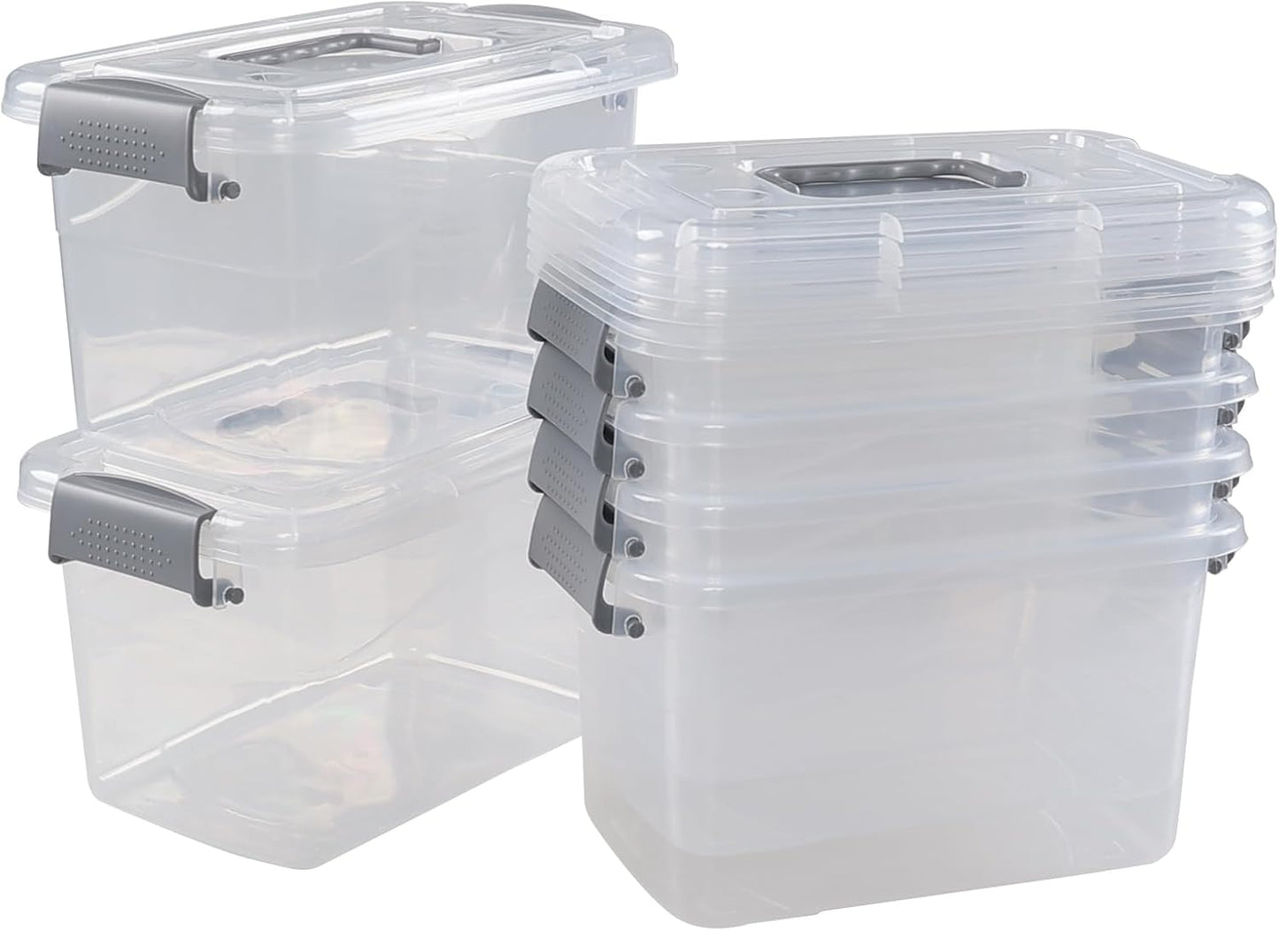 6 Pzas Contenedores Plástico 5qt con Tapa Caja Hogar