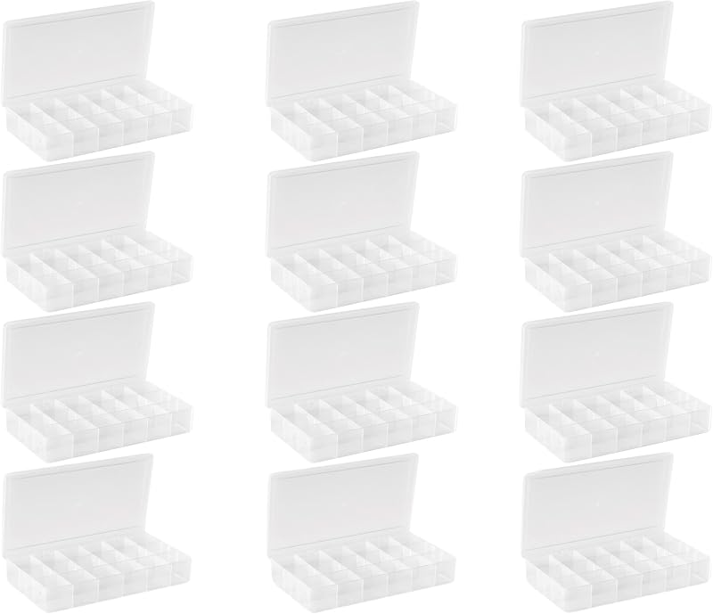 Caja plástico almacenamiento 8x4-5/8" con tapa y 5 divisores