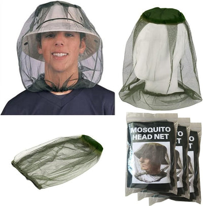 Redes para cabeza mosquito 3 pzas negro gris militar