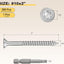 Tornillos cubierta acero inox 410 T25 300uds plateado