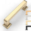 10 Manijas Gabinete 3pulg Latón Cepillado Dorado
