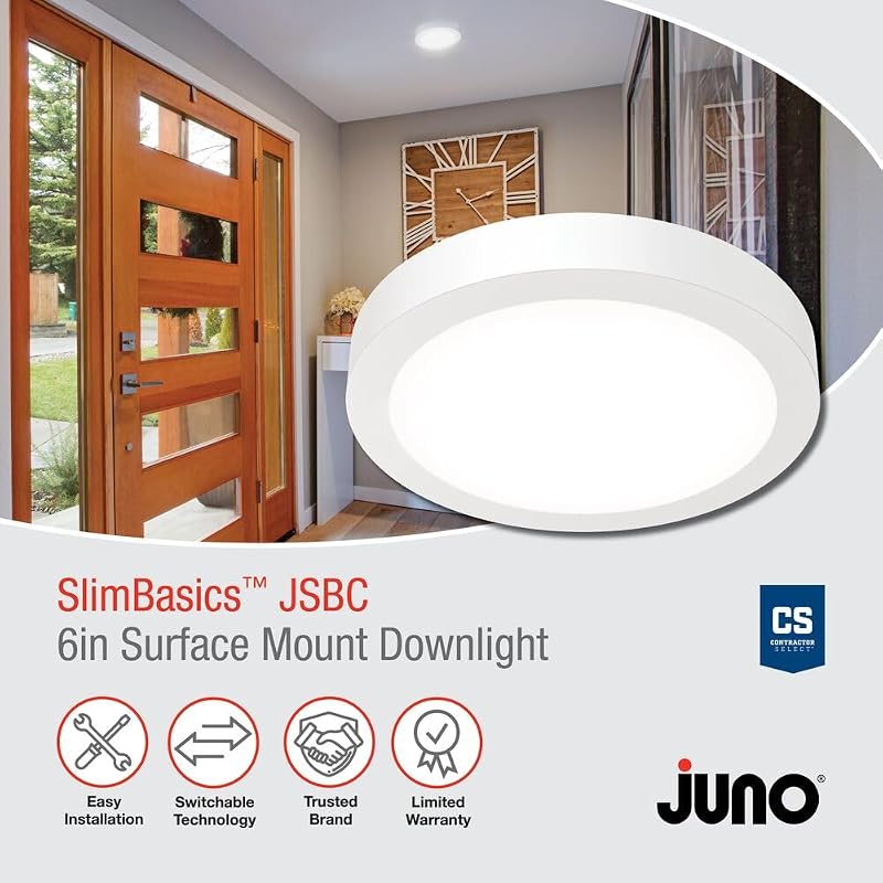 Lámpara techo LED 6pulg perfil bajo ducha clóset 3000-5000K