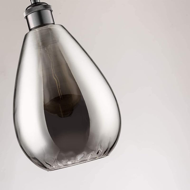 Lámpara colgante vidrio lágrima cromada efecto espejo cocina