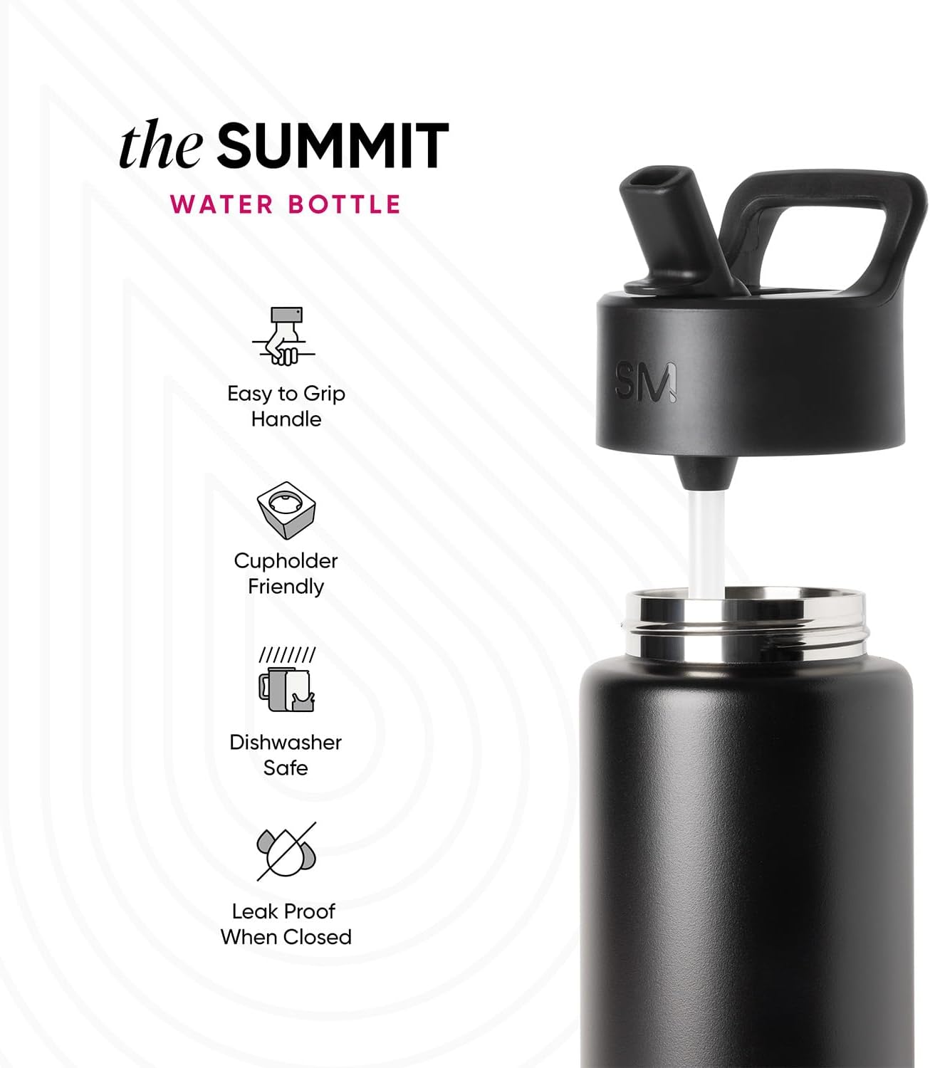 Botella agua niños Summit con pajilla 18oz acero inox