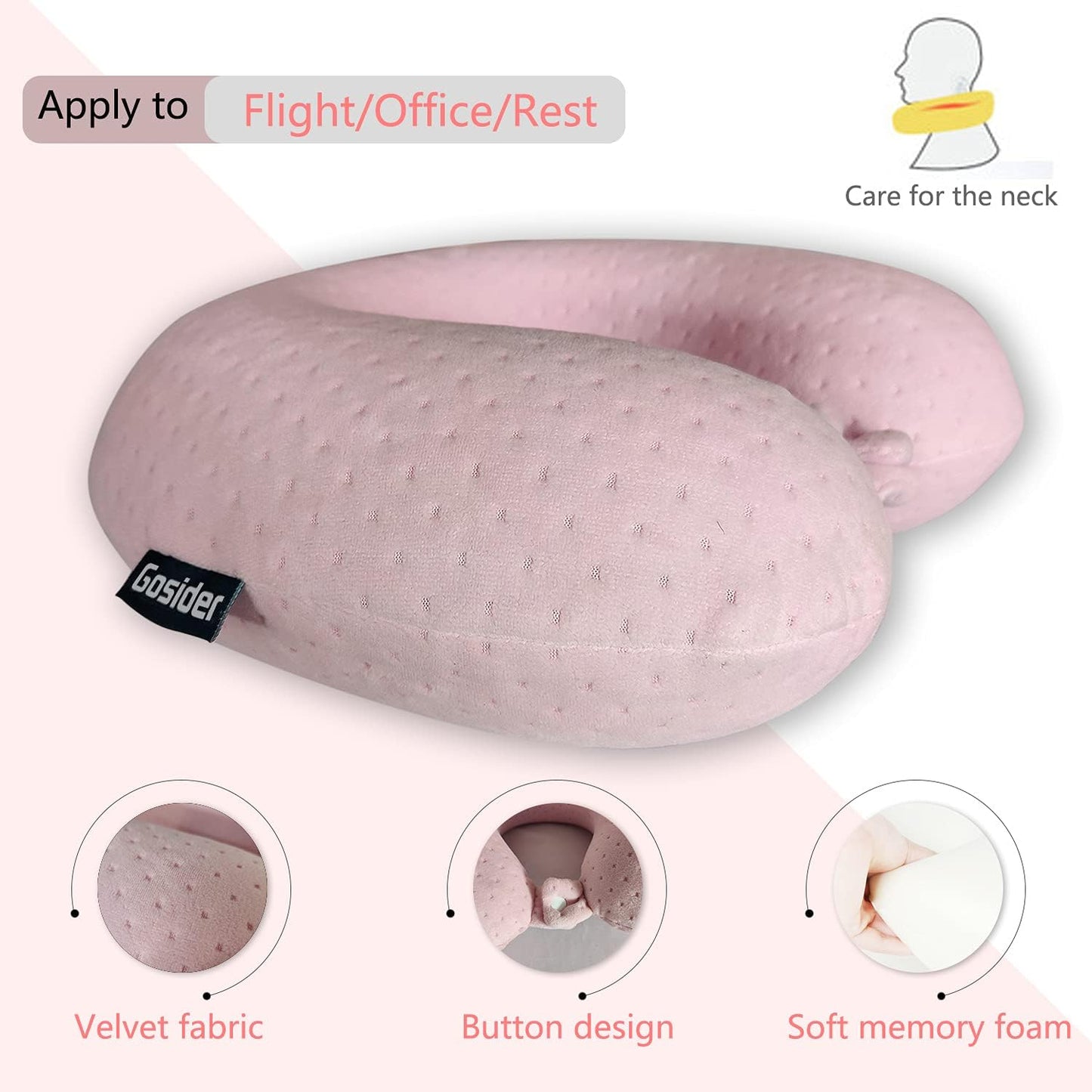 Almohada cervical en U espuma viscoelástica