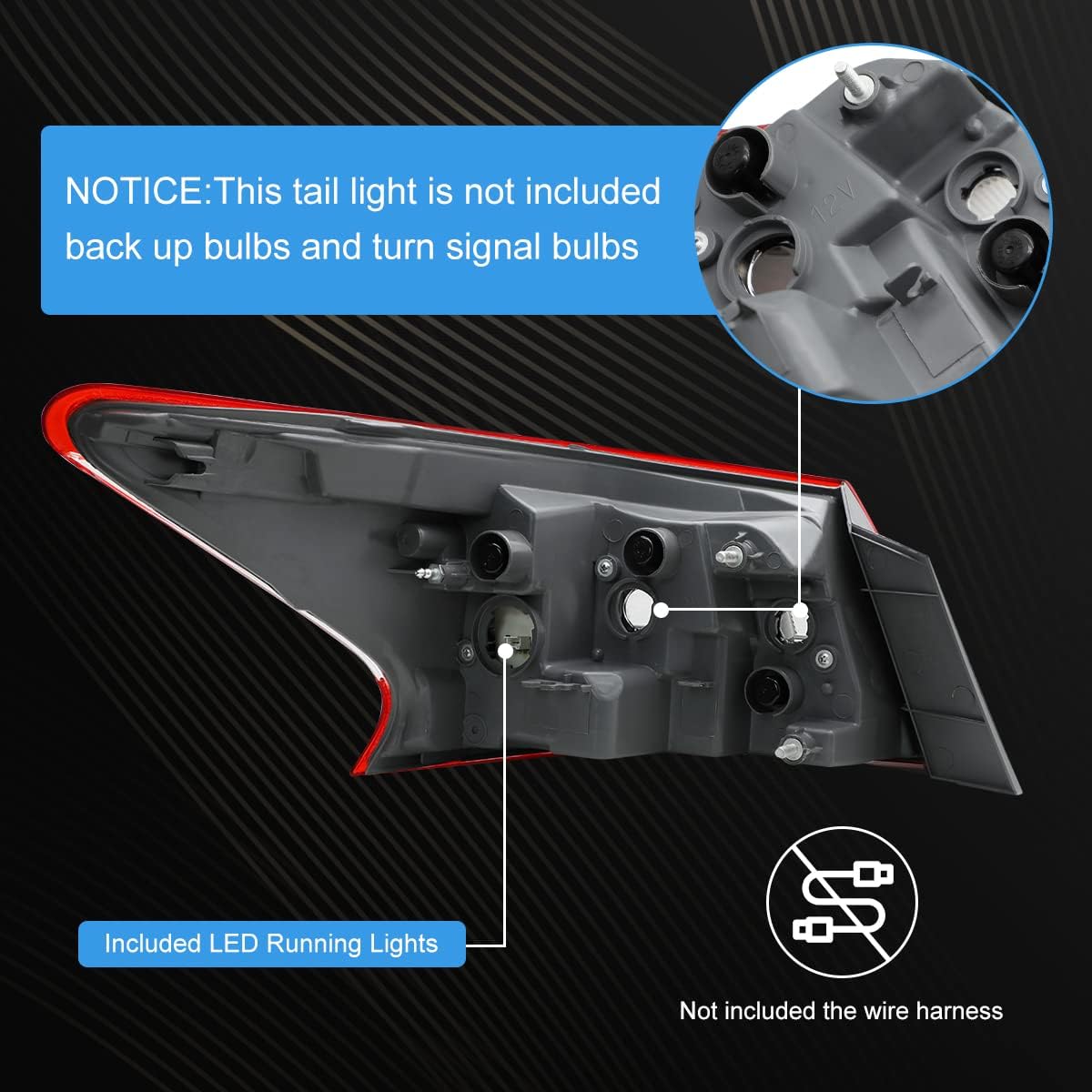 Conjunto luz trasera Nissan Sentra sin cables lado izquierdo