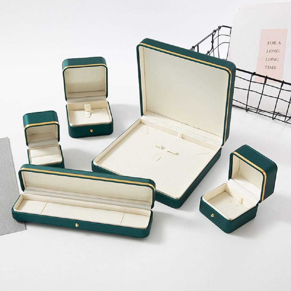 Caja cuero vitrina soporte joyas boda