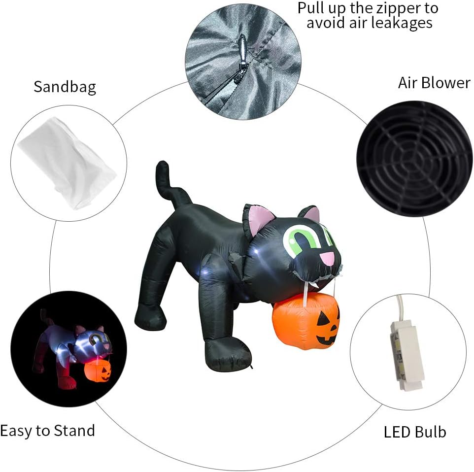 Decoración inflable Halloween para jardín con luces LED
