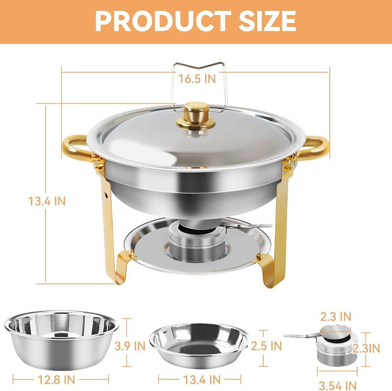 4 Pzas Platos Roce Bufé 1qt Acero Inox