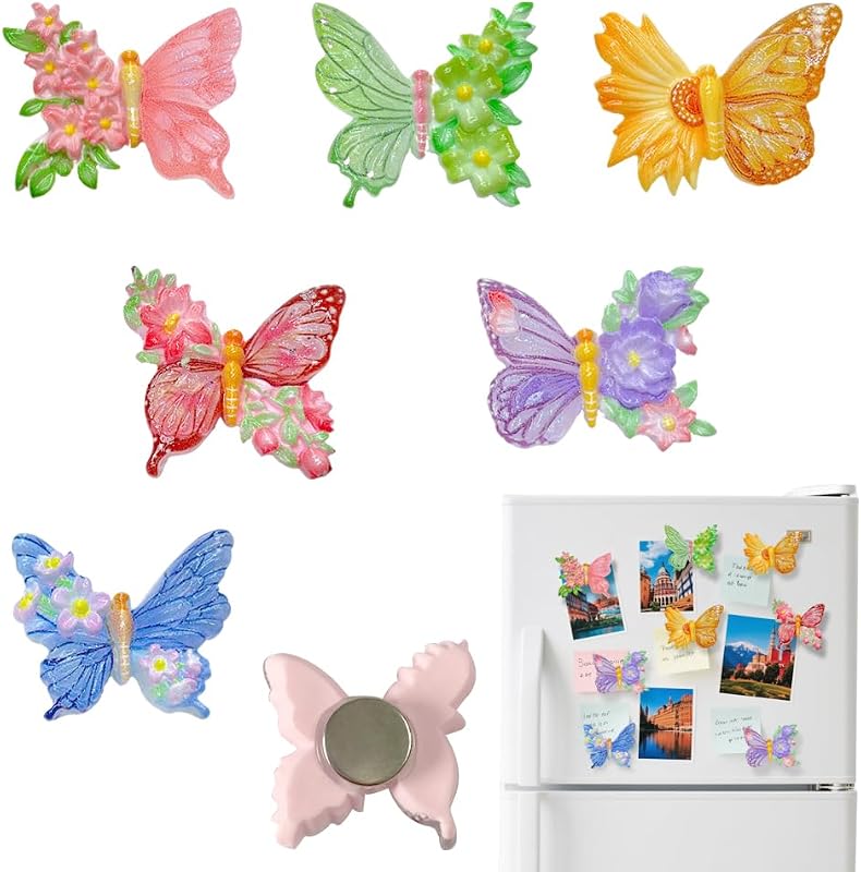 24 Imanes Mariposa Resina para Refrigerador