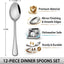 Set 12 Cucharas Acero Inox 7.3pulg para Cena y Eventos