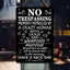 Letrero metal estaño No Trespassing 8x12"