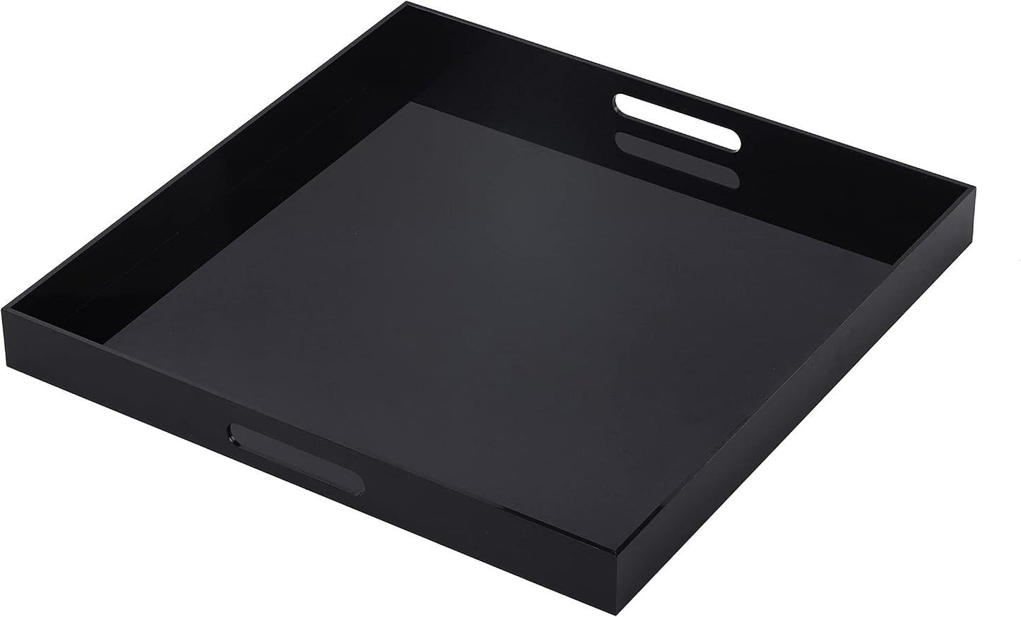 Bandeja acrílica negra 19x19pulg asas a prueba de derrames