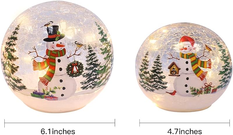 3 Pzas Esferas Navidad con Luces LED y Temporizador