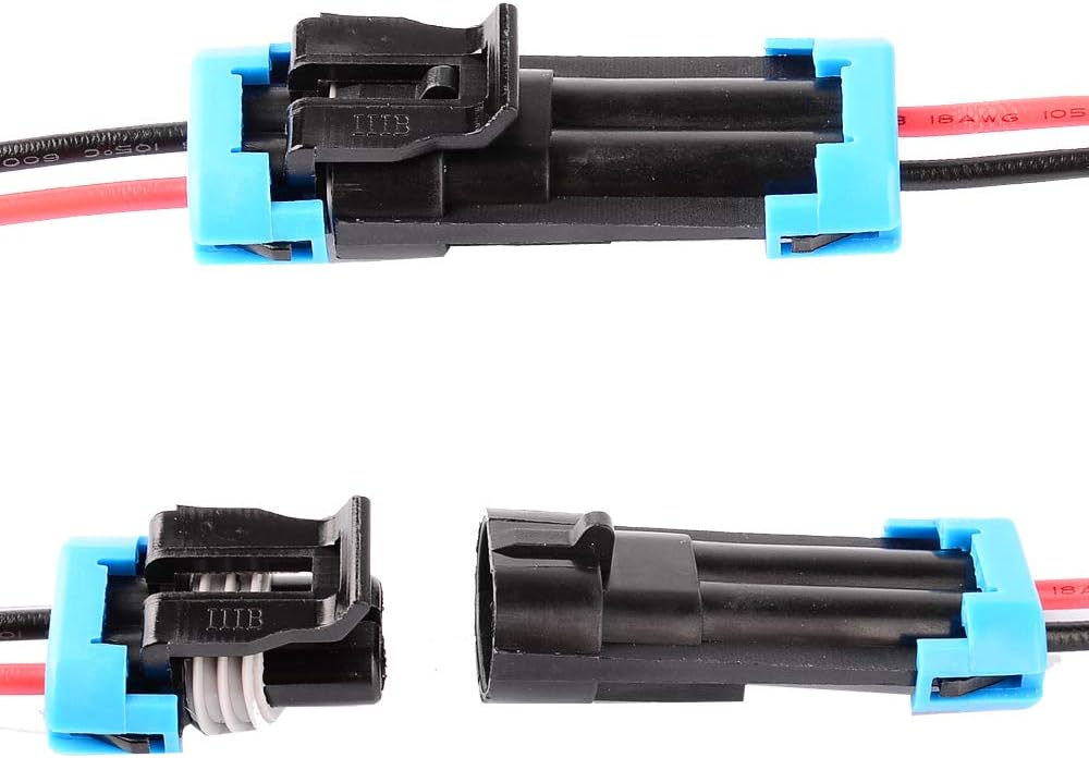 Conector eléctrico impermeable 2 terminales AWG set 2