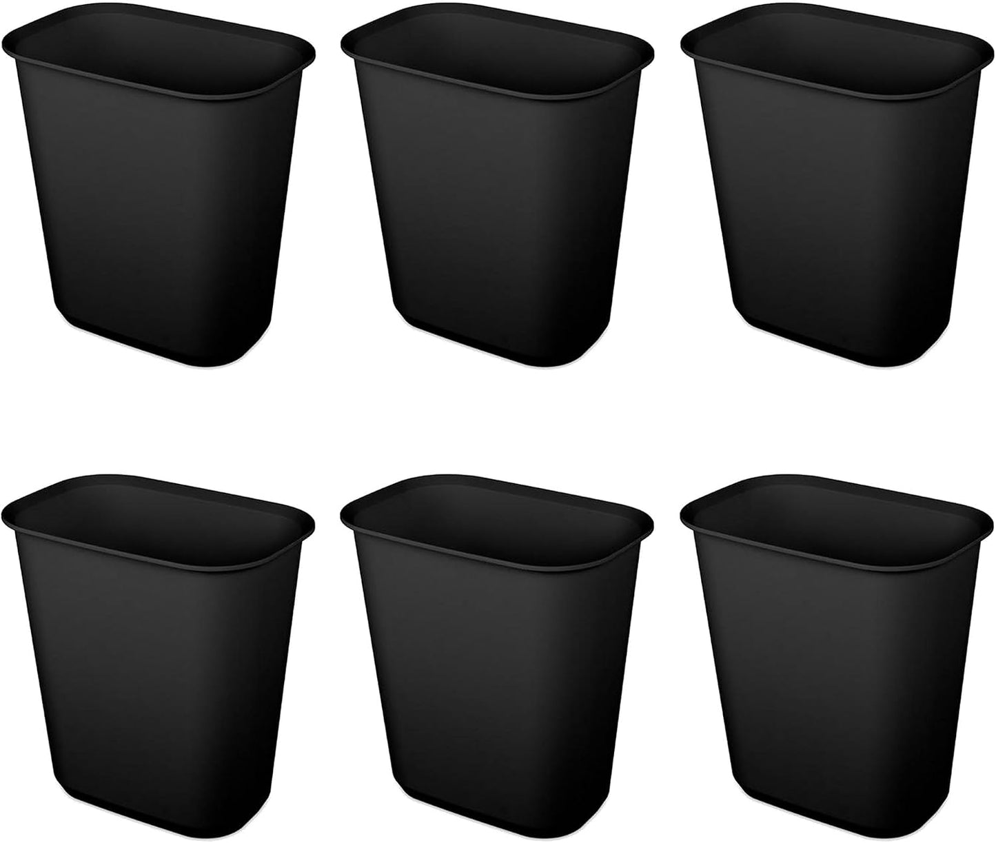 Cubo basura rectangular 5.5gal 6 Pzas color negro