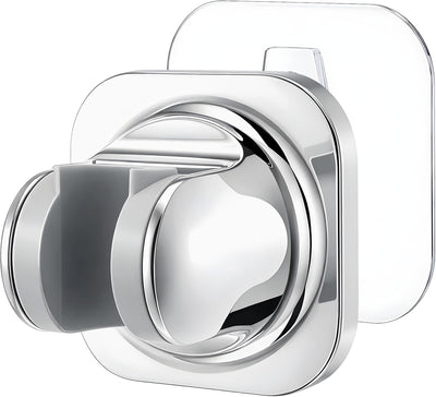 Soporte cabezal ducha adhesivo ajustable para baño plateado