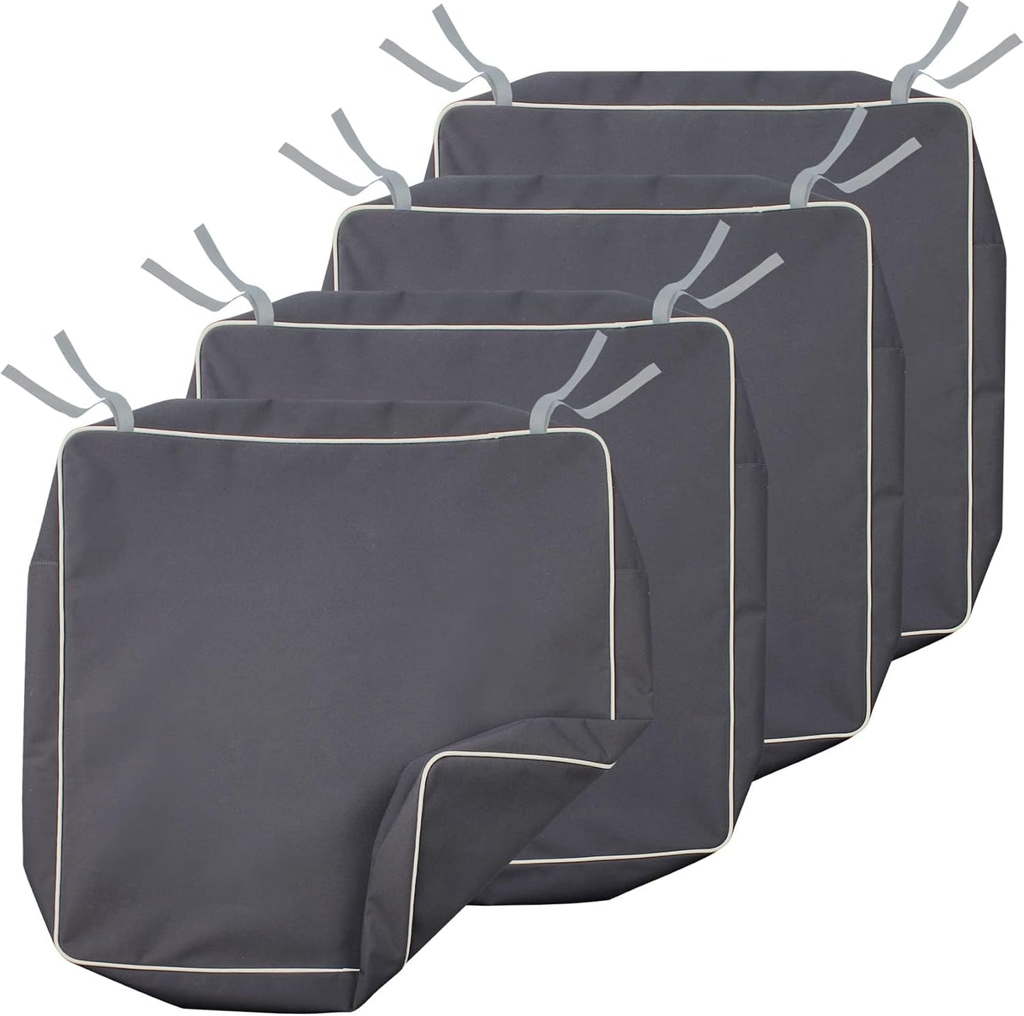 4 Pzas Fundas Cojín Silla Patio Impermeables 19x19x4"