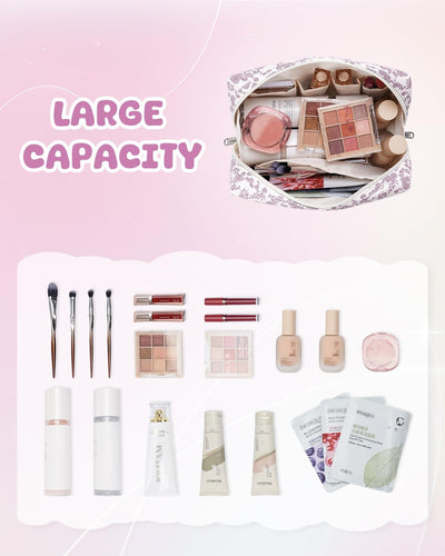Bolsa maquillaje floral personalizada con iniciales