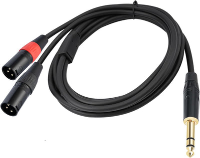 Cable Y-Splitter 1/4 TRS a 2 XLR macho 6.6 pies