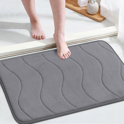 Alfombra baño espuma viscoelástica antideslizante 24x17 gris