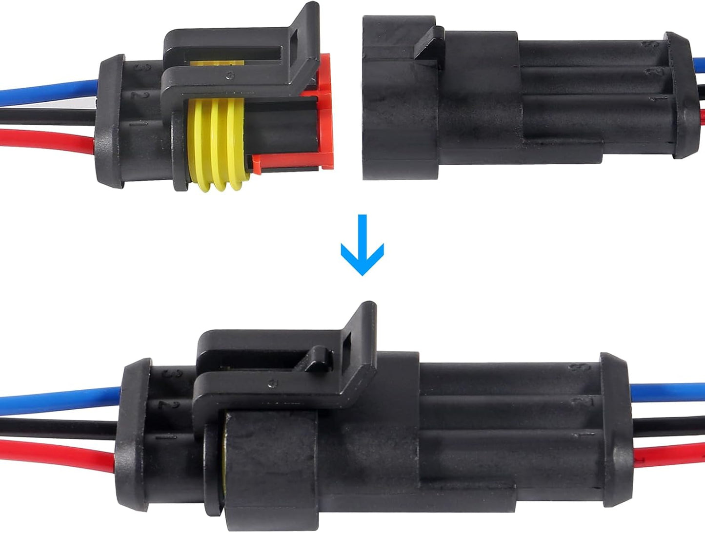 10 Conectores Cable AWG Impermeables 3 Pines Automotriz