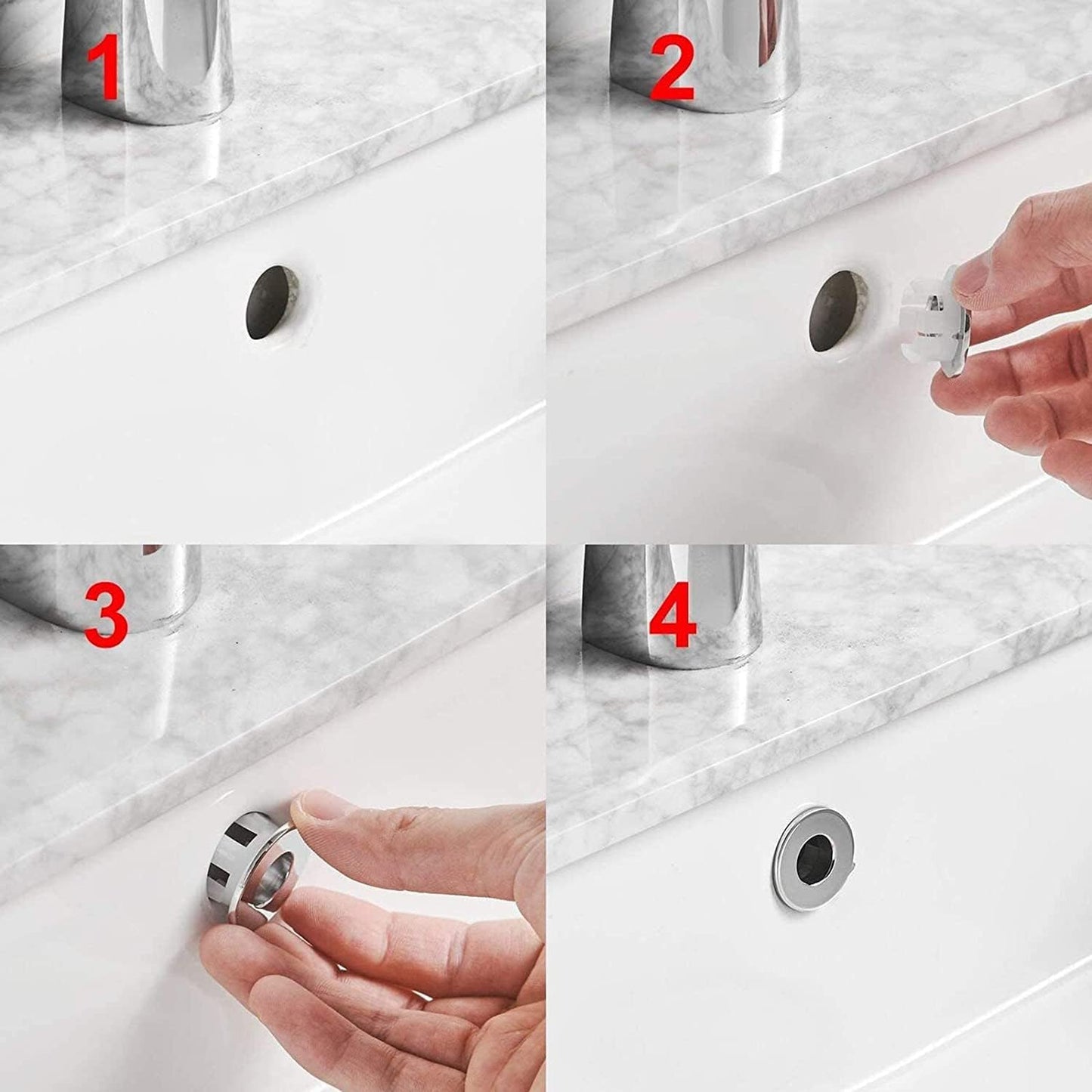 Tapa desbordamiento lavabo níquel cepillado latón 2 Pzas