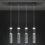 Lámpara colgante isla cocina 4 luces LED negro dorado
