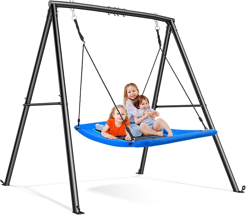 Columpio platillo 60pulg soporte metal resistente para patio