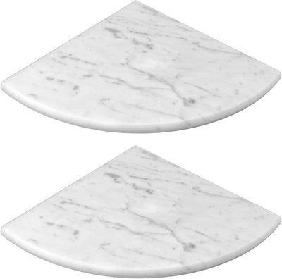 Estante ducha esquinero mármol 9" pared blanco Carrara 2uds
