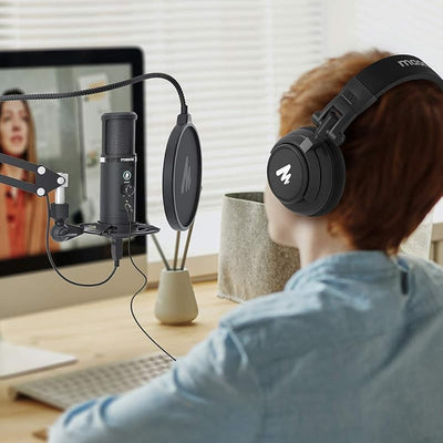 Micrófono USB estudio pack plug and play podcast YouTube