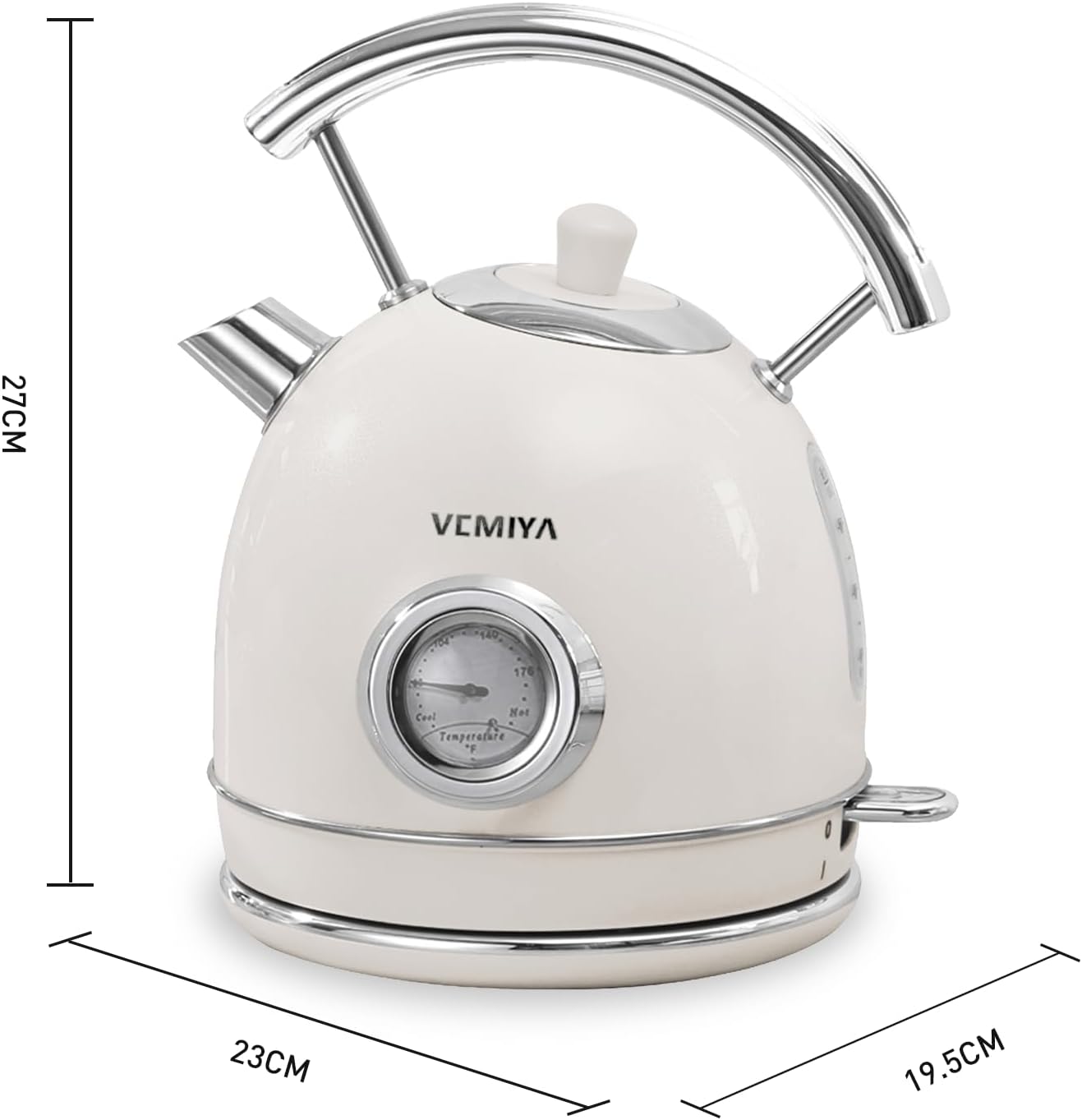 Hervidor eléctrico retro 1.7l acero inox brillo