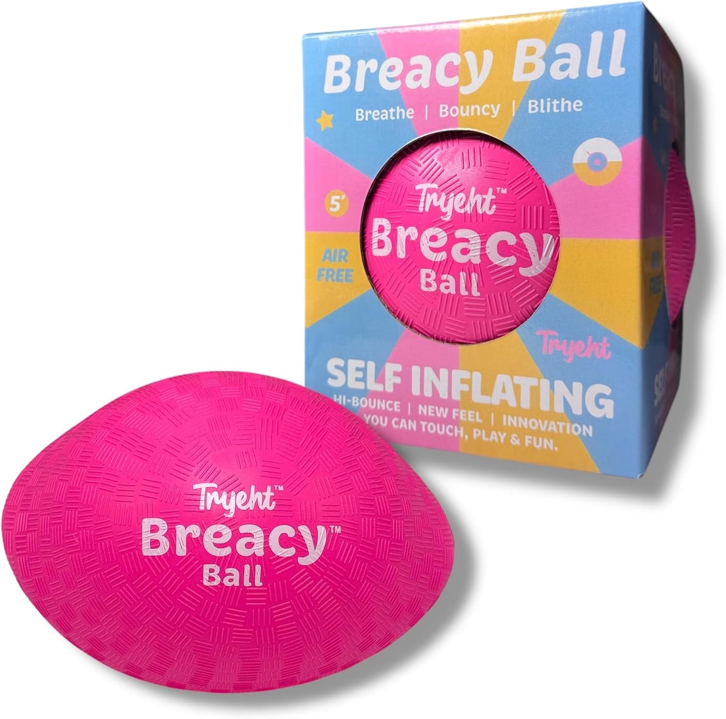 Bola inflable automática 5pulg color rosa neón para set