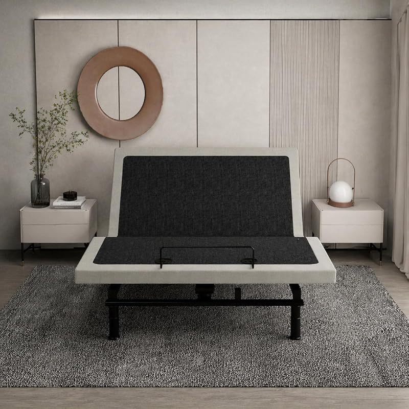 Base cama ajustable con masaje dual USB luz control remoto