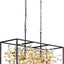 Candelabro cristal negro y dorado 8 luces L38.5 moderna