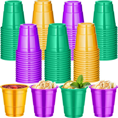 120 Vasos Chupito Mardi Gras 2oz Plástico Colores Varios