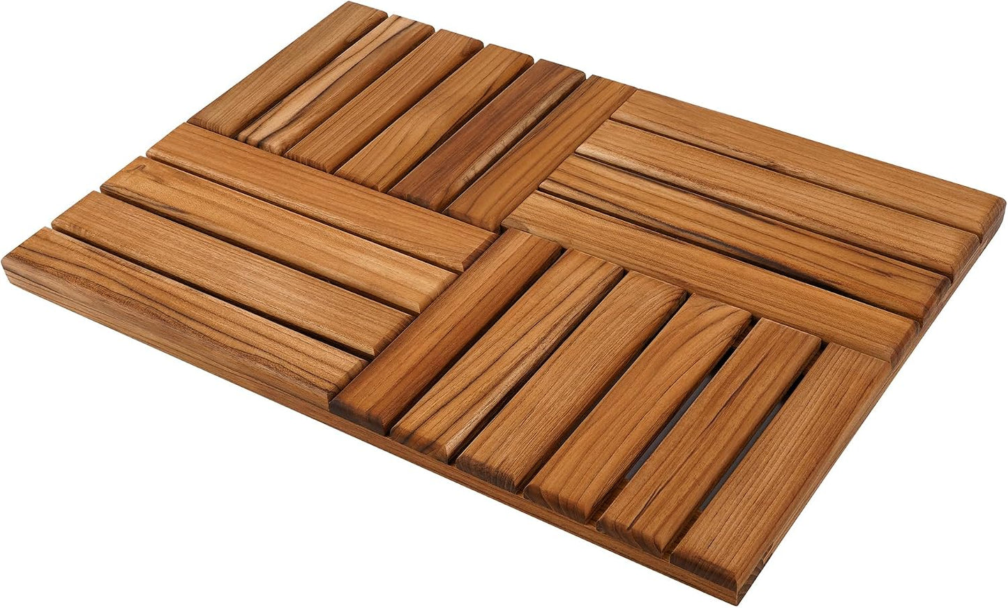 Alfombrilla ducha madera teca 24x16pulg antideslizante
